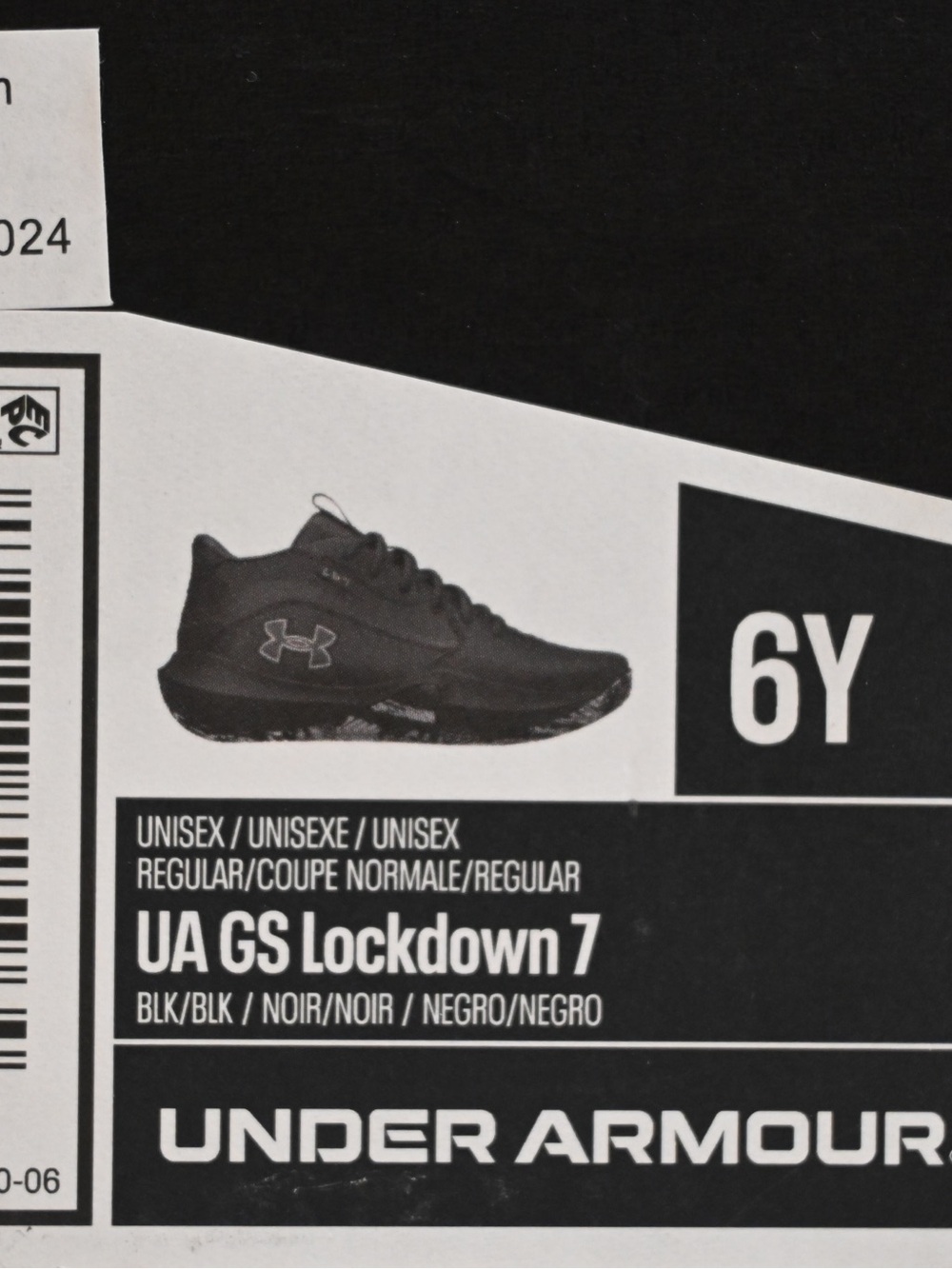 Under Armour Black UA GS Lockdown 7 Youth Basketball Shoes